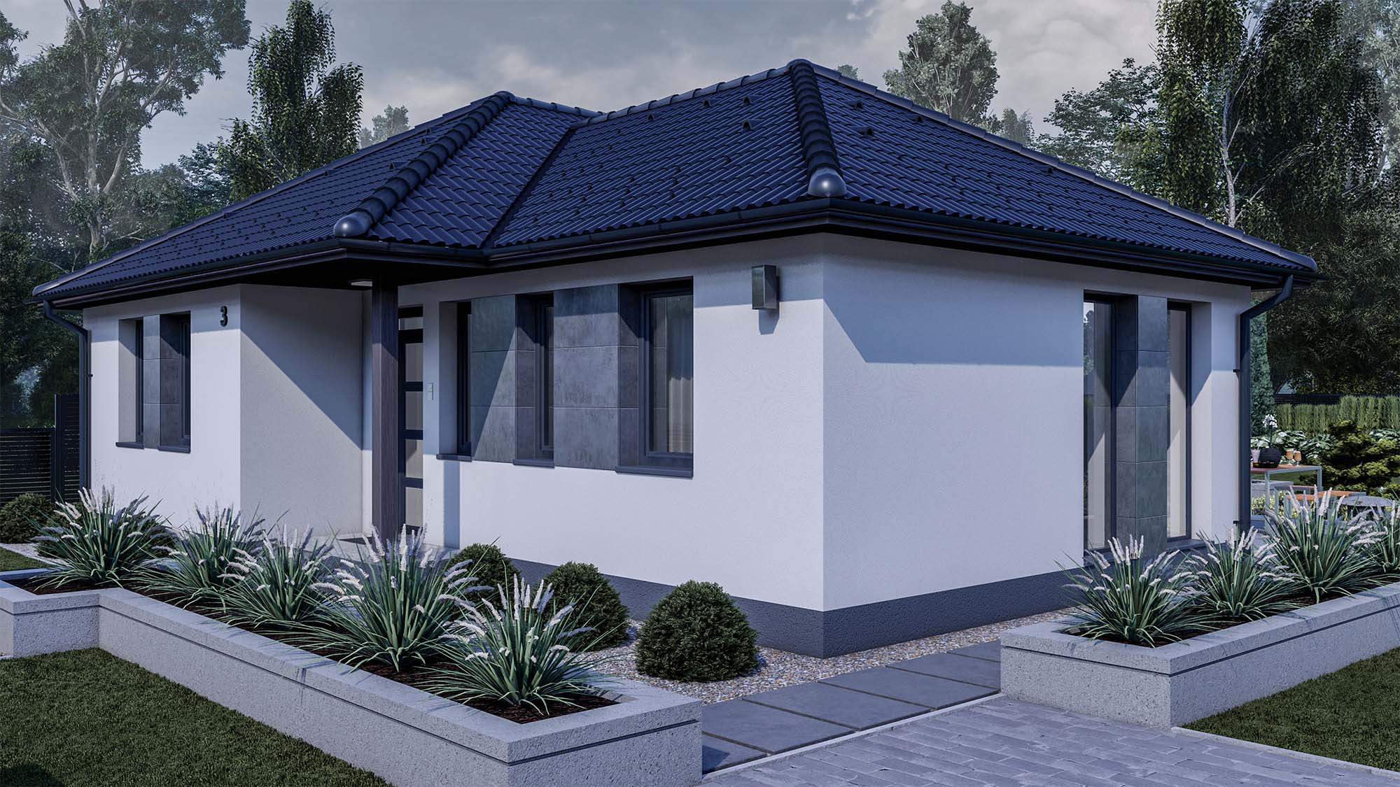 80 m2 ház (3 hálószoba + nappali) széles