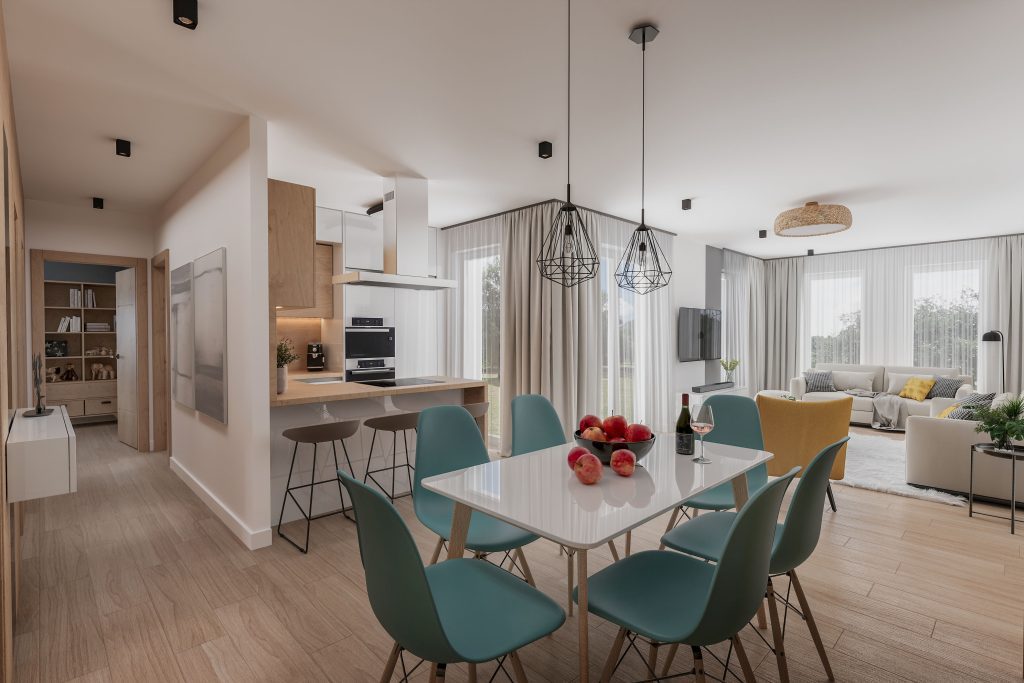 100 m2 ház + dupla garázs (3 hálószoba + nappali) széles